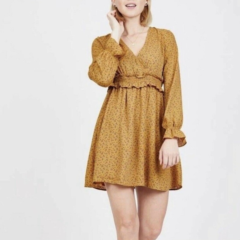 Le Lis Long Sleeve Floral Summer Dress Sz S